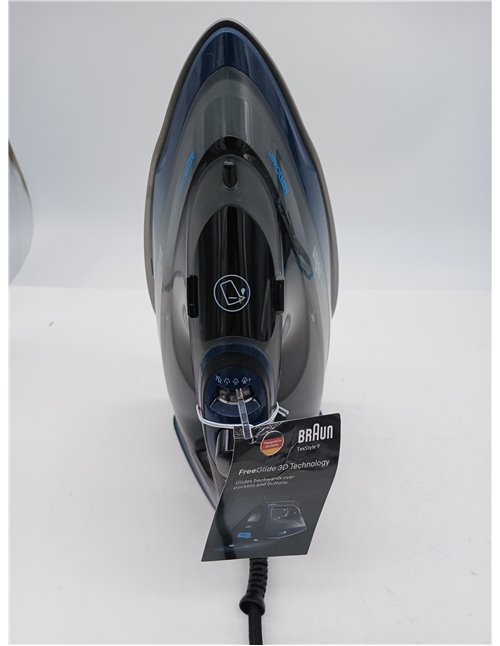 Braun TexStyle 9 SI9682 DB Steam Iron with FreeGlide 3D Technology, Vertical Steam, Anti-Drip Function, Self-Cleaning Function, 