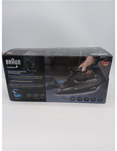 Braun TexStyle 9 SI9682 DB Steam Iron with FreeGlide 3D Technology, Vertical Steam, Anti-Drip Function, Self-Cleaning Function, 