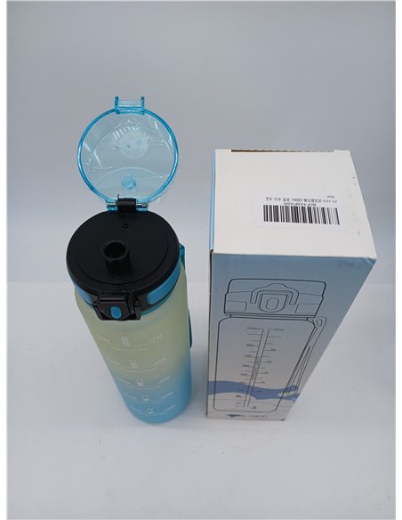 Botella Agua 1L, Botella con Filtro Reutilizable, Botella Agua con Marcador de Tiempo, Botella Motivacional sin BPA, Cantimplora