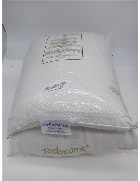 Todocama - Memory Foam Pillow, Compact Core, Double Cover with Zipper, Aloe Vera Plus Fabric, Thermo-adjustable Neck Adaptabilit