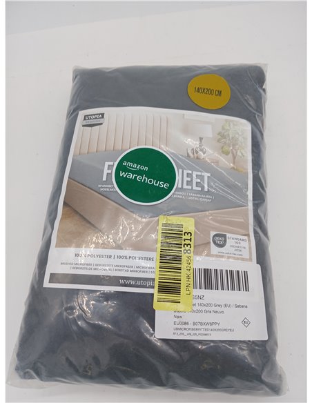 Utopia Bedding Sabana Bajera 90x200 - Gris - Certificado Oeko Tex - Bolsillo Profundo - Microfibra de Poliéster Cepillado (Cama 