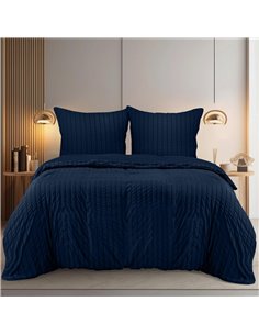 Utopia Bedding Seersucker Funda Nordica Cama 150 - Juego de Funda Nórdica de Microfibra Seersucker 220x240 cm y 2 Funda de Almoh 2