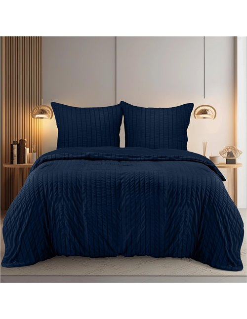Utopia Bedding Seersucker Funda Nordica Cama 150 - Juego de Funda Nórdica de Microfibra Seersucker 220x240 cm y 2 Funda de Almoh
