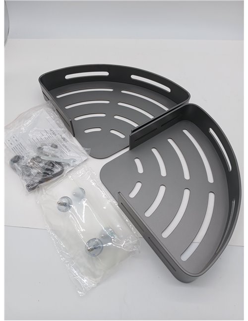 GERUIKE Estante Baño Estanteria Ducha sin Taladro Adhesivo Estantería Esquina Pared Organizador Baño Rinconera Ducha de Aluminio