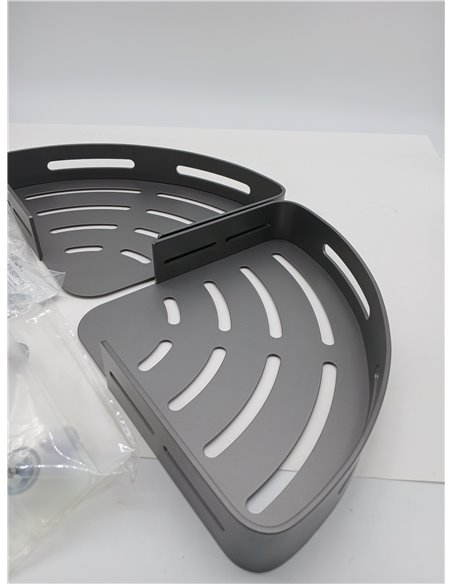 GERUIKE Estante Baño Estanteria Ducha sin Taladro Adhesivo Estantería Esquina Pared Organizador Baño Rinconera Ducha de Aluminio
