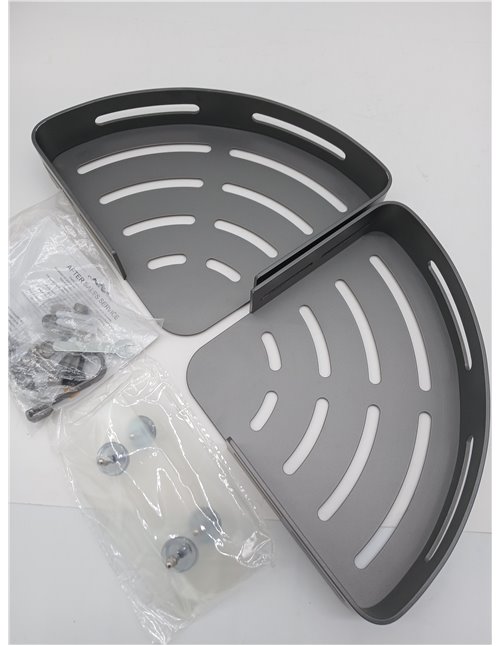 GERUIKE Estante Baño Estanteria Ducha sin Taladro Adhesivo Estantería Esquina Pared Organizador Baño Rinconera Ducha de Aluminio