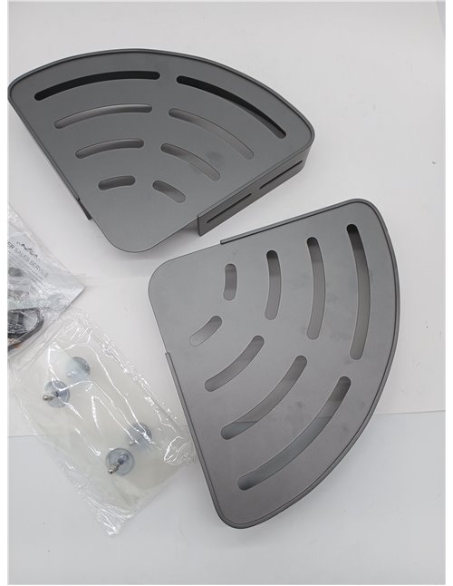 GERUIKE Estante Baño Estanteria Ducha sin Taladro Adhesivo Estantería Esquina Pared Organizador Baño Rinconera Ducha de Aluminio