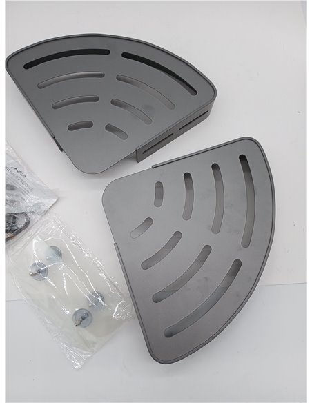 GERUIKE Estante Baño Estanteria Ducha sin Taladro Adhesivo Estantería Esquina Pared Organizador Baño Rinconera Ducha de Aluminio