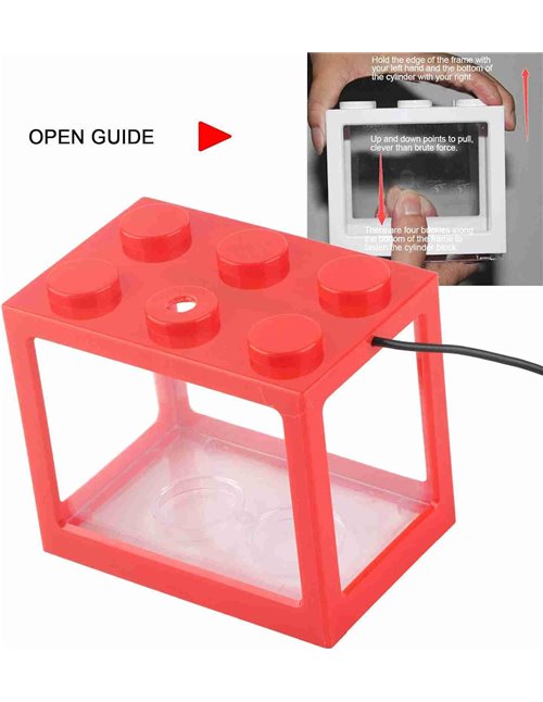 Mini Acrylic Fish Tank, Aquarium Starter Kits Mini Fish Tank Aquarium Cube Stackable Tank Desktop Mini Aquarium Tank Bowl with U