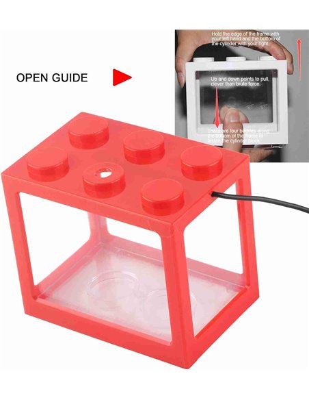 Mini Acrylic Fish Tank, Aquarium Starter Kits Mini Fish Tank Aquarium Cube Stackable Tank Desktop Mini Aquarium Tank Bowl with U