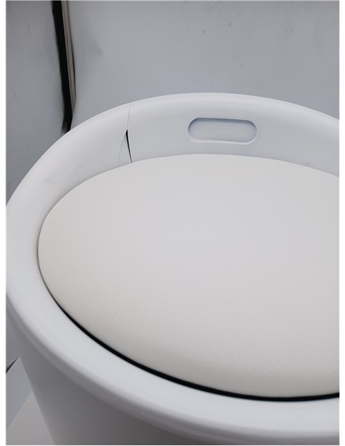 WENKO Taburete Candy blanco mate - Taburete de baño, con bolsa de lavandería extraíble, Plástico (ABS), 36 x 50.5 x 36 cm, Blanc