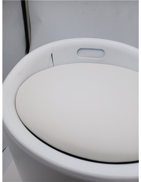 WENKO Taburete Candy blanco mate - Taburete de baño, con bolsa de lavandería extraíble, Plástico (ABS), 36 x 50.5 x 36 cm, Blanc