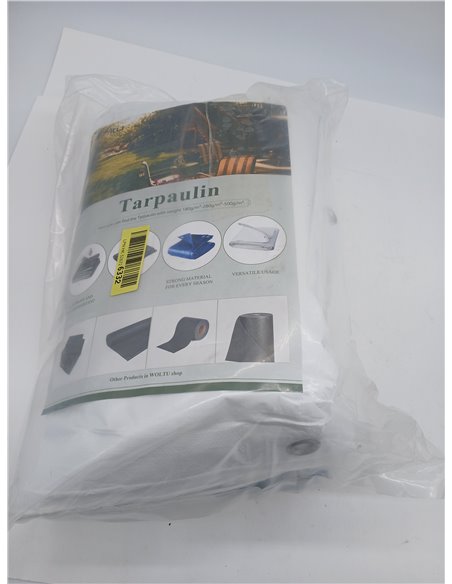 WOLTU Outdoor Waterproof Tarpaulin, 3 x 6 m, PE 140 g/m², Weatherproof and UV Resistant Protective Tarpaulin for Garden, Pool an