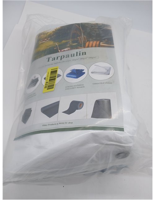 WOLTU Outdoor Waterproof Tarpaulin, 3 x 6 m, PE 140 g/m², Weatherproof and UV Resistant Protective Tarpaulin for Garden, Pool an
