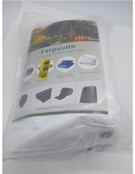 WOLTU Outdoor Waterproof Tarpaulin, 3 x 6 m, PE 140 g/m², Weatherproof and UV Resistant Protective Tarpaulin for Garden, Pool an