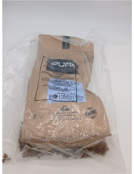 Pure Urban Cat Pavo y Arroz 2 kg – Pienso Holístico con Carne Fresca para Gatos Adultos de Interior – Cuidado Urinario – Omega 3