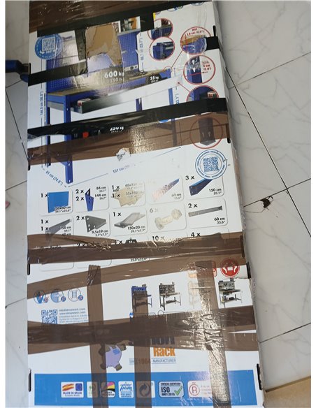 Simon Rack Banco de Trabajo Taller, Capacidad Carga 600 kg, 1445x1510x610 mm, Mesa de Trabajo, 1 Cajón, Antracita/Madera - BT3