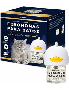 Kit Difusor y Recambio de Feromonas Faciales F3 para Gatos | Sistema de Bienestar Felino de Larga Duración (30 Días / 70m²) | In