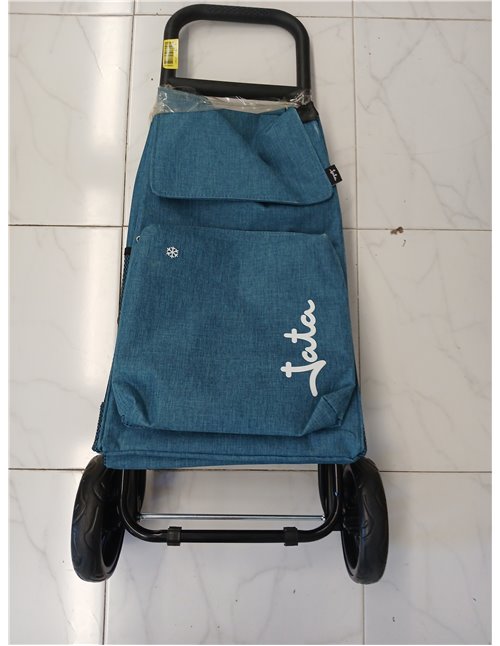 JATA HCAR2503 - Carro de la Compra 2 Ruedas. De 40L con Bolsa Refrigerante para Congelados. Carga hasta 30 kg. Bolsillos Lateral