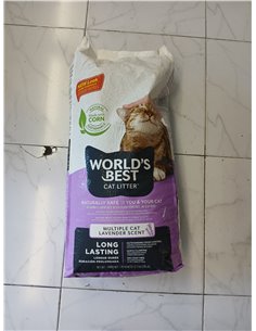 WORLD'S BEST CAT LITTER para Varios Gatos Aroma Lavanda, 28 Libras – Ingredientes Naturales, aglomeración rápida, desechable por 2