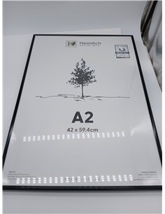 Heimlich® - Picture Frame - A2 42x59.4cm, Aluminum Metal, Black, 2 Pack - Frames for Medium Poster Prints - Wall Display Only 2