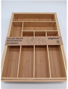 alpina Organizador Cajones - Cubertos para Cajon Cocina Extensible 46x34-56,5x6 cm - Caja Organizadora para Utensilios hasta 8 C 2