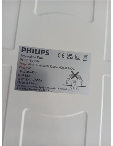 Philips - Panel LED empotrable ProjectLine 36W, Luz blanca natural 4000k, 3200 lm, 59.5 cm X 59.5 cm