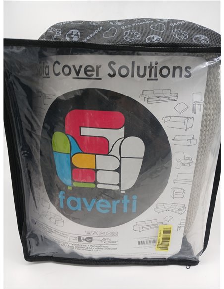 FAVERTI® Funda Super Elástica Chaise Longue Brazo Largo Derecho (Visto de Frente) | Modelo NOVELE | Gris Claro | Protector de Ca