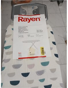 Rayen | Tabla de Planchar - Gama Basic | Altura Regulable | Malla Metálica | Reposa-Planchas | Estructura Gris y Funda Estampado 2