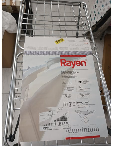 Rayen - Tendedero de aluminio, Con superficie de 20 metros, Sistema de bloque de alas, Tendedero plegable y Antideslizante, con 