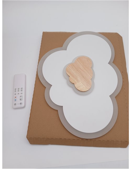 FANLG Lampara infantil Techo, Lámpara LED de Nubes 40cm 20W 3000K-6000K Regulable con Control Remoto, Luces para habitacion, Dor