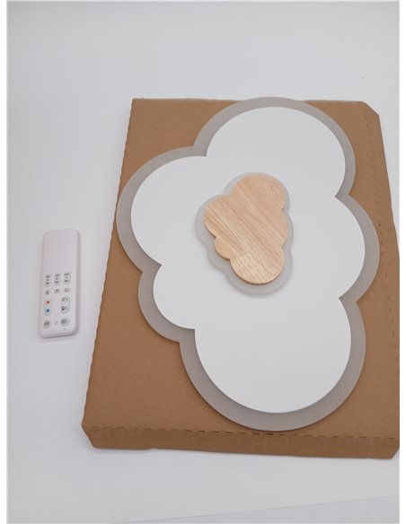 FANLG Lampara infantil Techo, Lámpara LED de Nubes 40cm 20W 3000K-6000K Regulable con Control Remoto, Luces para habitacion, Dor