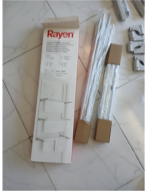 Rayen | Tendedero Plegable para Puertas y Pared, Varillas XXL, 8m de Superficie de Tendido, Multifuncional, Blanco y Gris, 62.5x