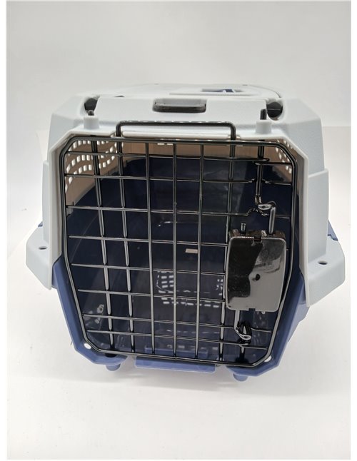 Amazon Basics Gato Trasportín de 2 puertas con carga superior, 48 cm, Azul