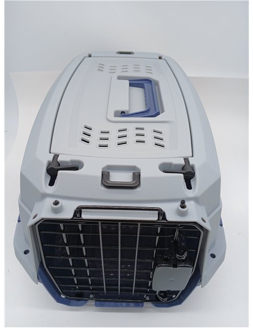 Amazon Basics Gato Trasportín de 2 puertas con carga superior, 48 cm, Azul