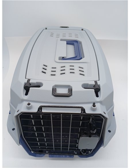 Amazon Basics Gato Trasportín de 2 puertas con carga superior, 48 cm, Azul