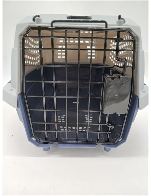 Amazon Basics Gato Trasportín de 2 puertas con carga superior, 48 cm, Azul