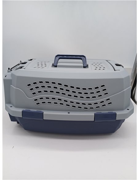 Amazon Basics Gato Trasportín de 2 puertas con carga superior, 48 cm, Azul