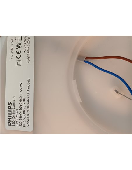Philips - Plafón Philips Superslim, lámpara LED de techo funcional, color blanco, luz blanca cálida regulable, 27K - 22W