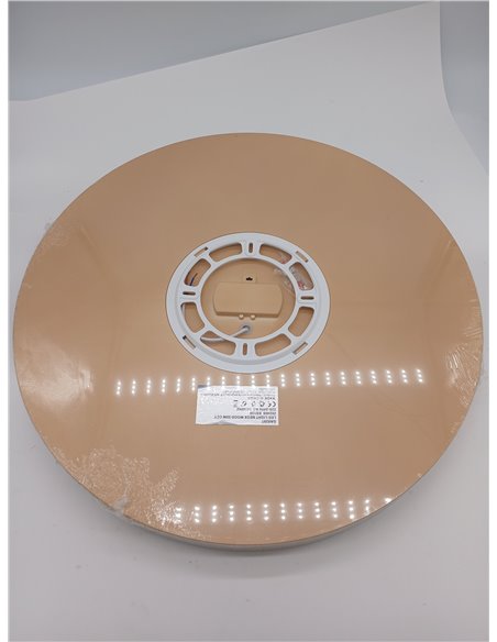 M Ledme - Plafón Led Neox 50W Madera, ø50 cm, Temperatura de Color CCT, ideal para Cocina, Balcón y Dormitorio.