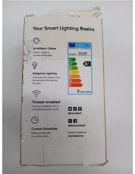 Nanoleaf Essentials Bombilla LED B22 RGBW Inteligente y Regulable - Luces Led 16M Colores Thread & Bluetooth, Compatible con Goo