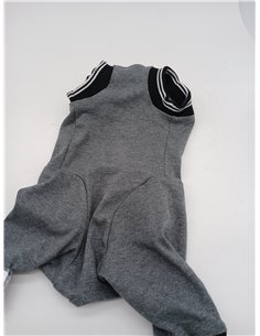 Cat Op Bodysuit for Dogs and Cats, Post-Surgery Clothes with Legs for Neutering, Recovery Suit for Rear Leg Surgery (Grey, L) 2