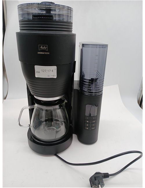 Melitta AromaFresh X 1030-06, Cafetera de Goteo con Molinillo Incorporado, 10 Tazas, Temporizador 24 Horas, Mantenimiento en Cal