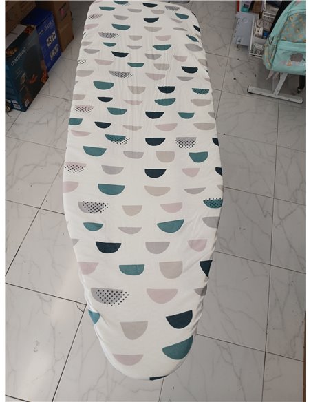 Rayen | Ironing Board - Basic Range | Adjustable Height | Metal Mesh | Ironing Rest | Grey Structure and White Printed Cover | M