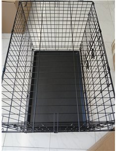 Feandrea Jaula para Perros Plegable con 2 Puertas, Bandeja Extraíble, 92,5 x 57,5 x 64 cm, L, Negro PPD36H 2