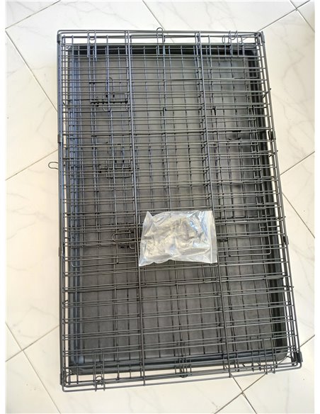 Feandrea Jaula para Perros Plegable con 2 Puertas, Bandeja Extraíble, 92,5 x 57,5 x 64 cm, L, Negro PPD36H