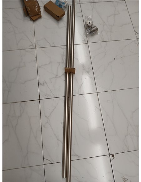 Amazon Basics Barra de Cortina Extensible con remates de capuchón, diámetro 19 mm, de 183 a 366 cm, Color níquel