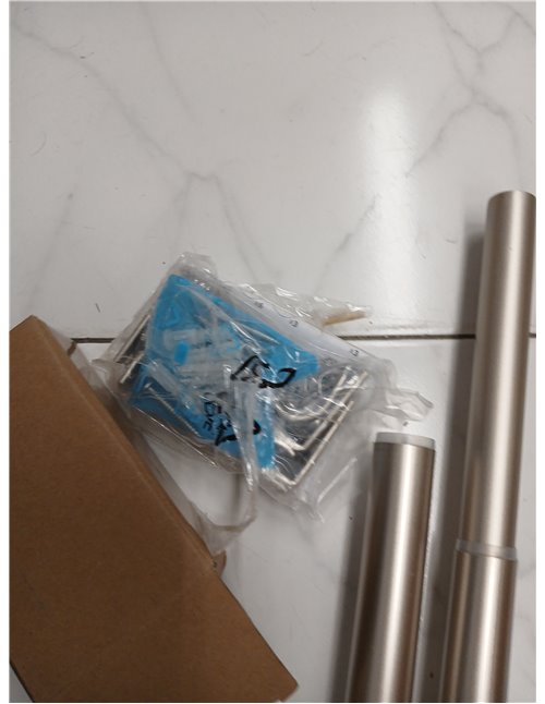 Amazon Basics Barra de Cortina Extensible con remates de capuchón, diámetro 19 mm, de 183 a 366 cm, Color níquel