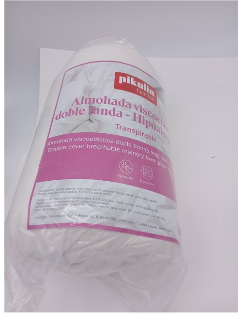 Pikolin Home - Almohada Viscoelástica 70 cm, de Hotel - Adaptabilidad al Cuello, Hipoalergénica, Firmeza Alta, para Dormir de La