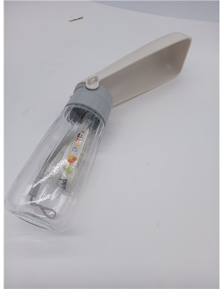VINATO 500ML Bebedero Perro Portatil 180° Plegable Bebedero Agua Perro Botella Gatos a Prueba de Fugas para Perros con Función d